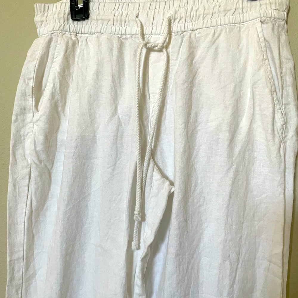 New York & Company White Linen Blend Pants